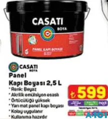 CASATİ PANEL KAPI BOYASI 2,5 L CASATİ PANEL KAPI BOYASI 2,5 L